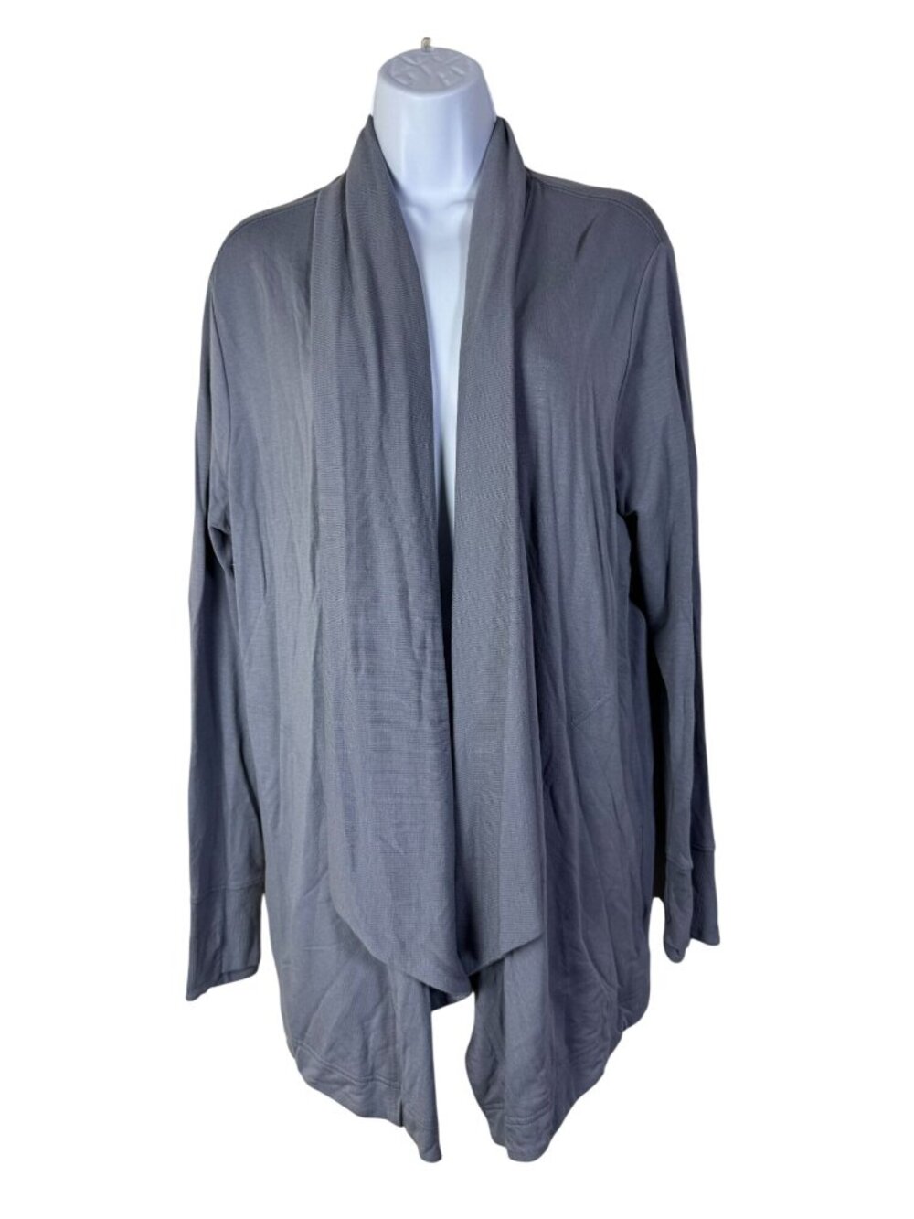 Athleta Gray Pranayama restore Rib Wrap cardigan Open Front size Small Layer
